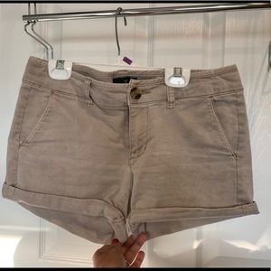 Khaki midi shorts size 4